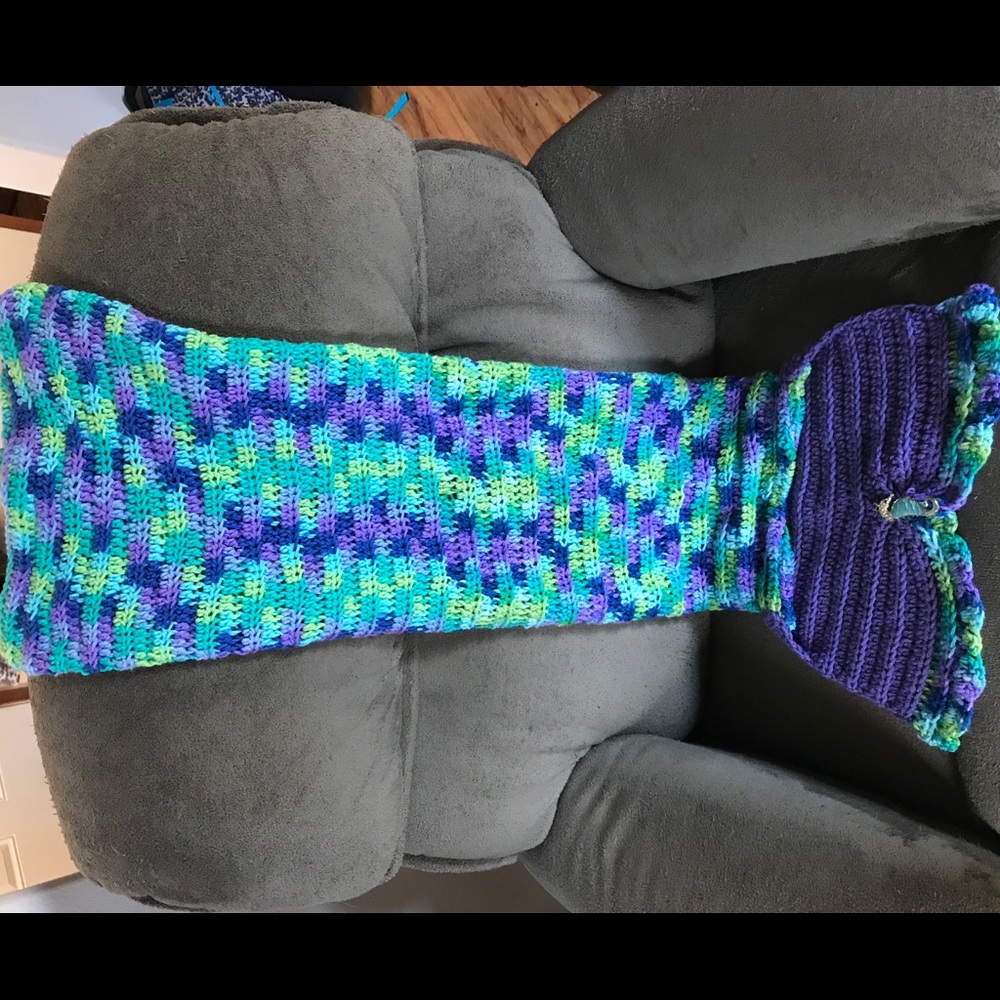 Mermaid Blanket Tail Crocheted Girls Size 2-5t
